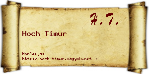 Hoch Timur névjegykártya